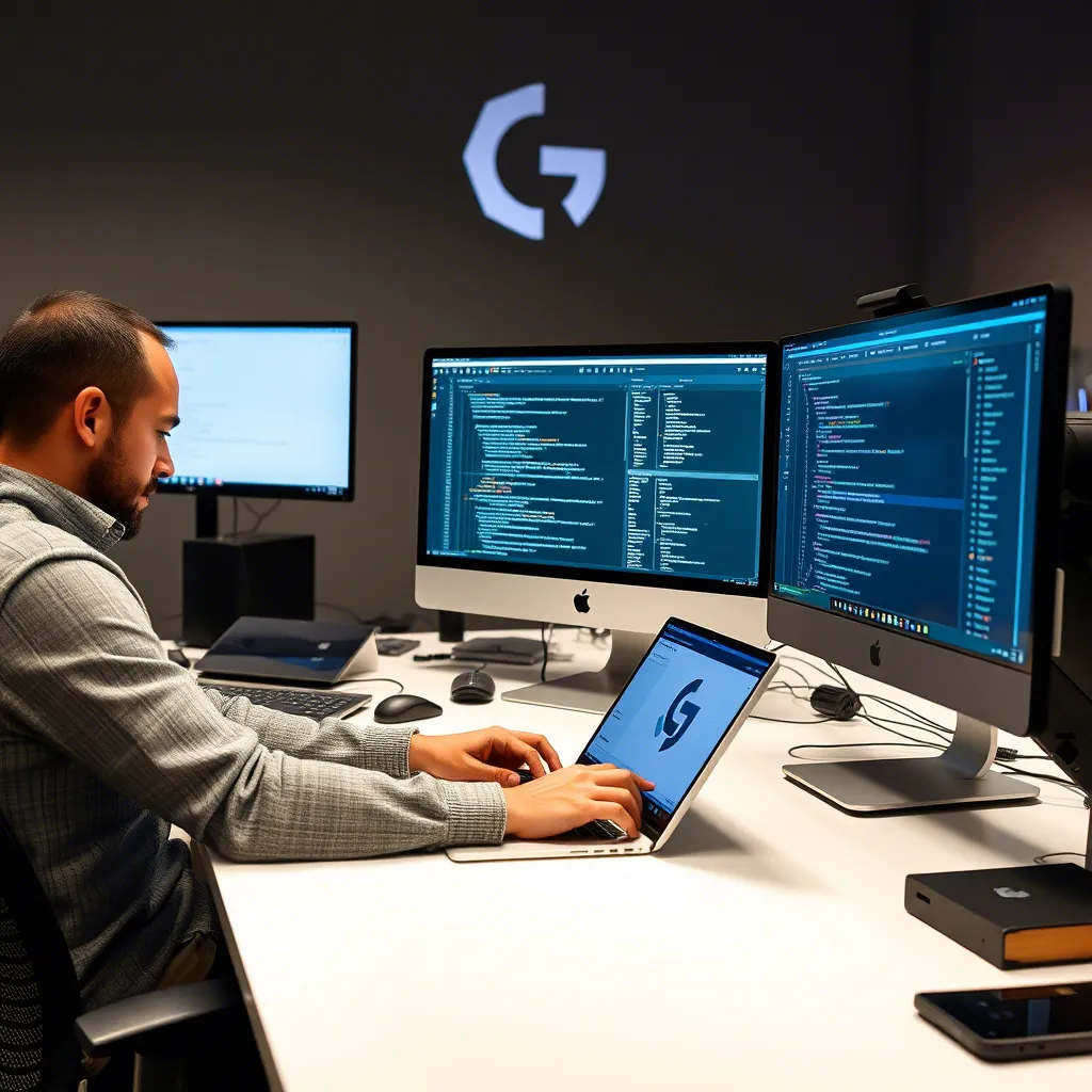 Ein Mitarbeiter am Coden