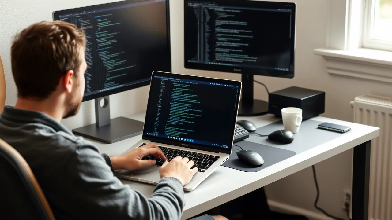 Softwareentwickler bei der Arbeit an einem neuen Softwareprojekt