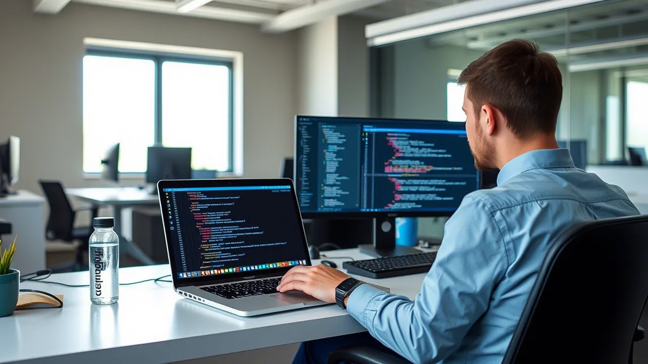 Softwareentwickler beim Lösen eines Bugs