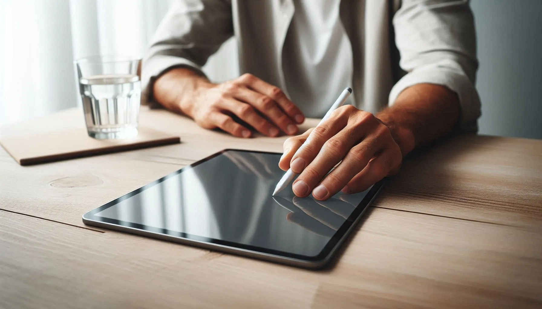 Handzeichnung eines neuen Webdesigns auf einem Tablet