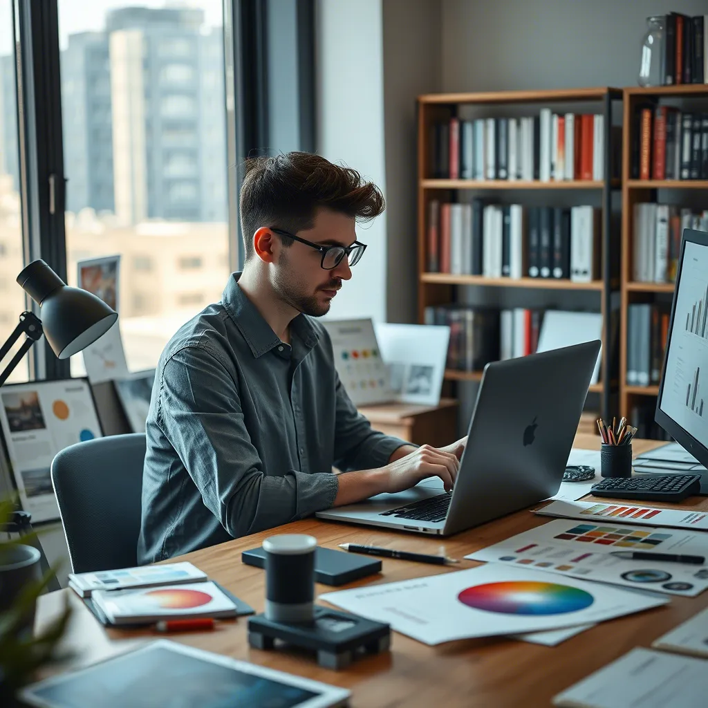 Webdesigner bei der Arbeit